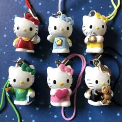ハローキティちゃん　幸運を呼ぶ開運　　マスコット　ストラップ6個セット　匿名配送