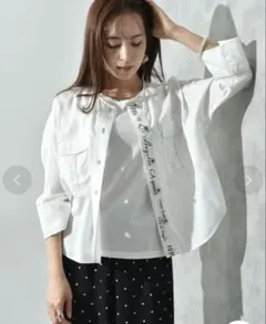 INTERPLANETバイオシルクパウダー加工ロゴプリントジャケットのサムネイル