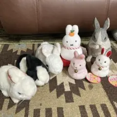 ミッフィー ぬいぐるみ その他　うさぎ置き物　お正月デザイン 全7体セット