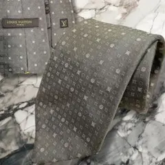 【正規品】高級希少柄　ルイヴィトン　総柄モノグラム　ジャガード　シルク　ネクタイ