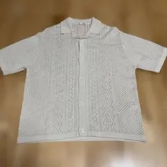 GU ウォッシャブルメッシュニットシャツ 5分袖