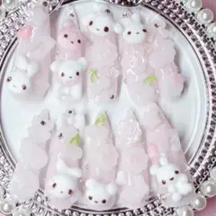 ネイルチップ 平成女児 量産型 ピンク ねこ サブカル ゴテゴテ 地雷系