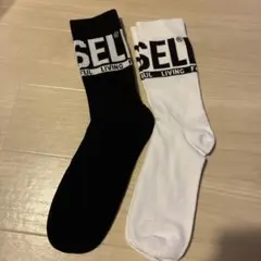 디젤 2쌍 양말 세트 블랙 화이트 26-28cm