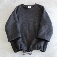 極美品✨Jackman Wool Himo Crew ヘザーブラック L