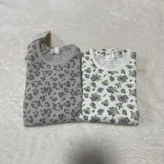 ロンパース 双子 小花柄 バースデイ 2点セット 新品未使用 女の子男の子