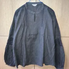 サマンサモスモス SM2 ピンタックレース ブラウス チャコール 1回着 美品