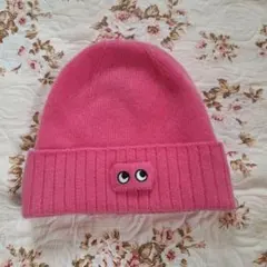 ユニクロ　ANYA HINDMARCHコラボ ピンク ニット帽　カシミヤ