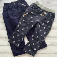 男の子用 ズボン 2点セット アンカー柄＆コーデュロイ 90cm