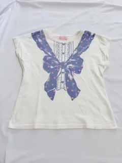 mezzo piano メゾピアノ リボン柄 半袖Tシャツのサムネイル
