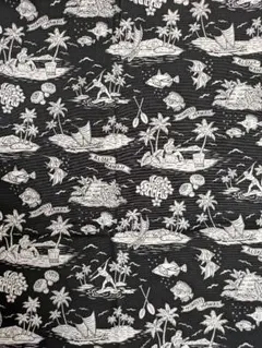綿プリント　ハワイアン柄生地　生地幅×100cm