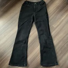 GUキッズ　フレアデニムパンツ　130 スリムフレアジーンズ