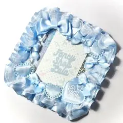 【323】硬質カードケースデコ トレカケースデコ レースデコ【水色】