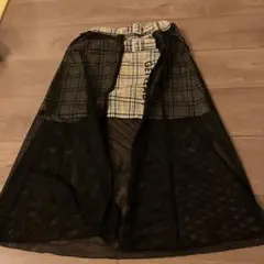 メッシュチェック柄ロングスカート XSのサムネイル