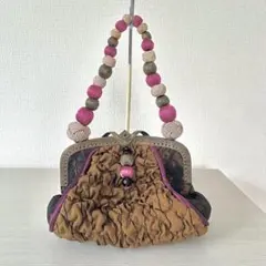 がま口和装バッグ　和風パーティバッグ