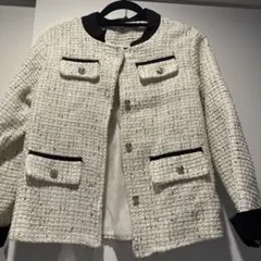 ノーカラージャケット ツイード レディース 美品 入園式 入学式 匿名配送