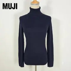 MUJI 無印良品 タートルネック リブニットセーター レディースL ブラックのサムネイル