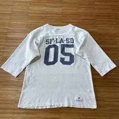 Champion 染み込みプリント フットボールTシャツ M 白 ナンバリングのサムネイル