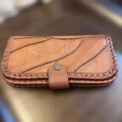 IBIZA レザー編み込みデザイン長財布