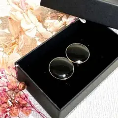 ☆カフスボタン　メンズ　オニキス　ゴールド　スーツ　結婚式　カフリンクス　Js3