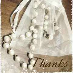 コットンパール(キスカ)  チョーカーとピアス(イヤリング)