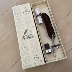 新品　イタリア　羽ペン、インク瓶セット