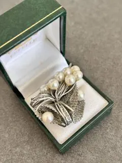 0301-14 シルバー ブローチ 真珠 あこや パール アクセサリー