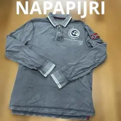 NAPAPIJRI 綿100% 長袖グレー色　サイズL ポロシャツ