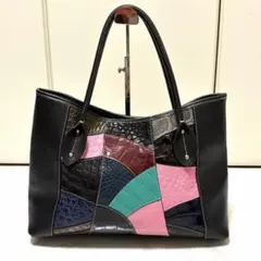 極美品 定価35万 エキゾチックレザー トートバッグ パッチワーク a4 大 