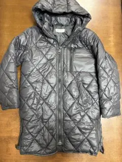 値下げ　H&M キッズ ダウンコート 黒　140 取り外し可能なフード付き