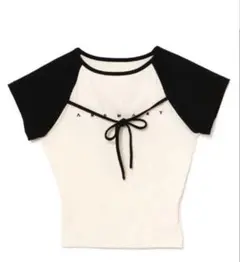 ANDMARY Alma ribbon tops black - メルカリ