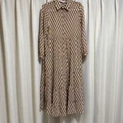 ZARA 幾何学模様 ロングシャツワンピース Mサイズ
