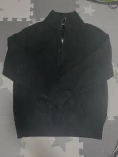 リブ編みハイネックセーター 黒　UNIQLO