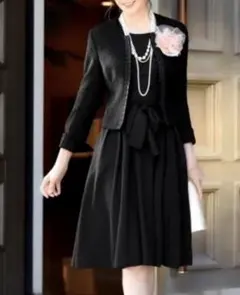 美品　ルイルエブティク　ワンピース　ジャケット スーツ　黒　M　セレモニー