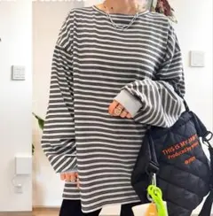 しまむら MAYO コラボ ボーダーT グレー Mサイズ
