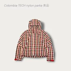 Colombia テック チェック ナイロンパーカー 美品 アーカイブ レア 赤