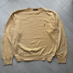 【90s-00s】NAUTICA コットンニット マスタード XL シティボーイのサムネイル