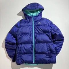 00s adidas ダウンフェザー パフ フーディ パーカー ジャケット 古着のサムネイル