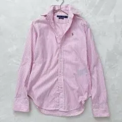 ラルフローレン　ピンク×ホワイト　ストライプシャツ　ポニー　BDシャツ