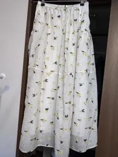ミラ・オーウェン　 ジャガードウエストスカート　春夏　ウエストゴム　手洗い可能