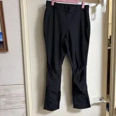 通販生活　アパレルアイ　裏起毛ギャザーパンツ　L 黒