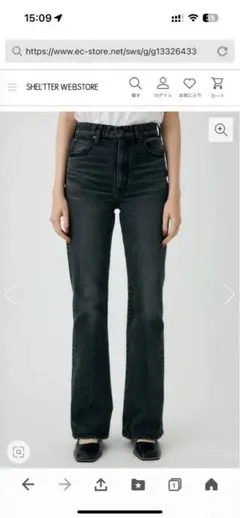 MOUSSY mvsフレアデニム　ブラック　25インチ