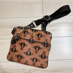 【希少】ヴィヴィアンウエストウッド オーブ総柄 ショルダーバッグ オレンジ
