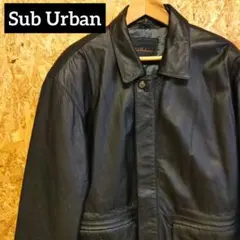 カウスキンレザーハーフコート「Sub Urban」牛革レザージャケット ブラックのサムネイル