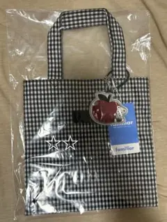 ファミリア 白黒チェック ギンガムチェック トート トートバッグ 完売
