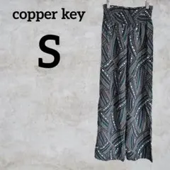 copper key【S】レーヨンパンツ 幾何学模様 ワイドパンツ ウエストゴム