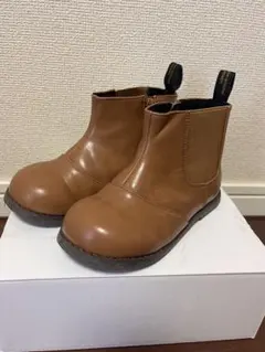 petitmain ブーツ ジッパー付き　19cm 入学式　合成皮革　モカチャ