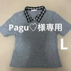 ZARA 半袖ポロシャツ【L】ギンガムチェック襟