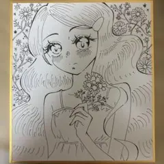 手書きイラスト　オルレアの花を持った少女