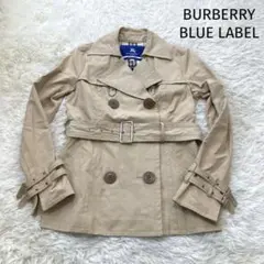 バーバリーブルーレーベル　トレンチコート　ノバチェック　ベージュ　ベルト　38