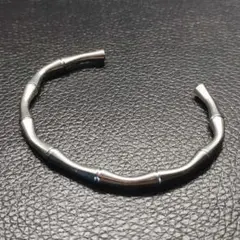 シルバー バンブー 竹 ステンレス ヴィンテージ ブレスレット バングル メンズ